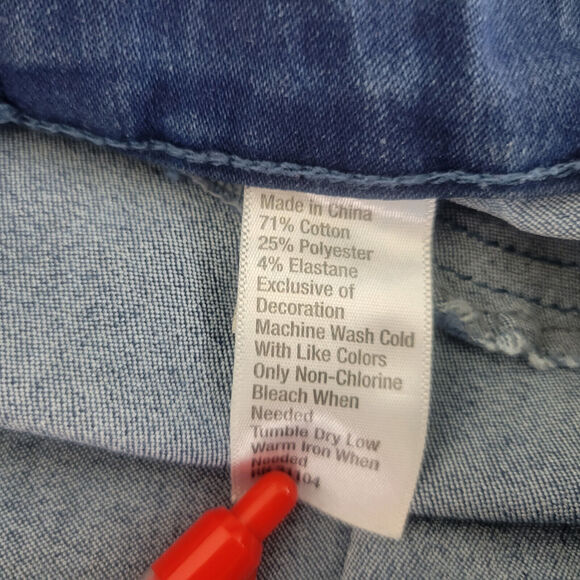 New Directions Jeans Womens 8 Blue Mid Rise Embroidered Girlfriend Pull On Denim - Picture 11 of 16